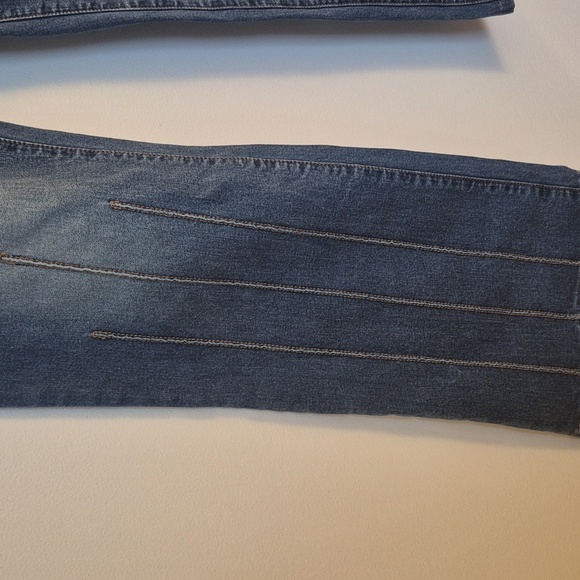 Vtg Y2K L.A. Blues Flare Jeans Vertical Stitch Detail Medium Wash Denim Size 8 - Picture 6 of 7